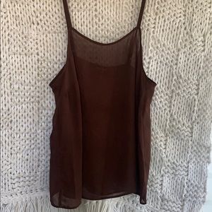 Maggie Barnes 1X Sheer Brown Tank Top